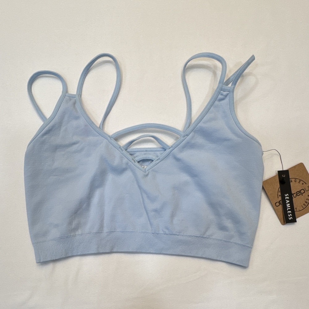One Step Up Vintage Sz S/M Seamless Wireless Crossback Low Support Sports Bra